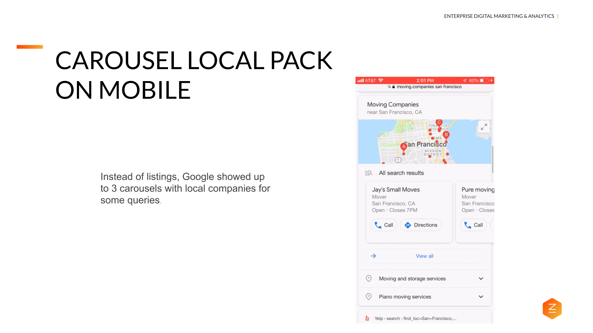 How to Grow Your Startup - Google Marketing Platform - Carousel Local Pack on Mobile